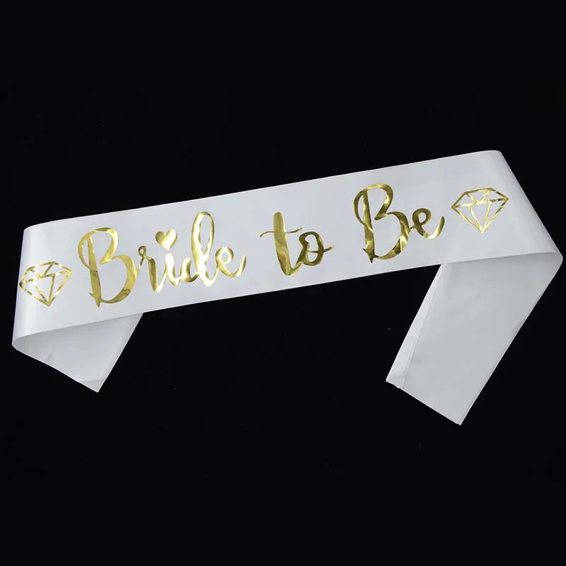 Золотая блестящая атласная лента для невесты для свадебной вечеринки девичник лента для вечеринки декоративные аксессуары для душа невесты идеи поставки - Цвет: Style J