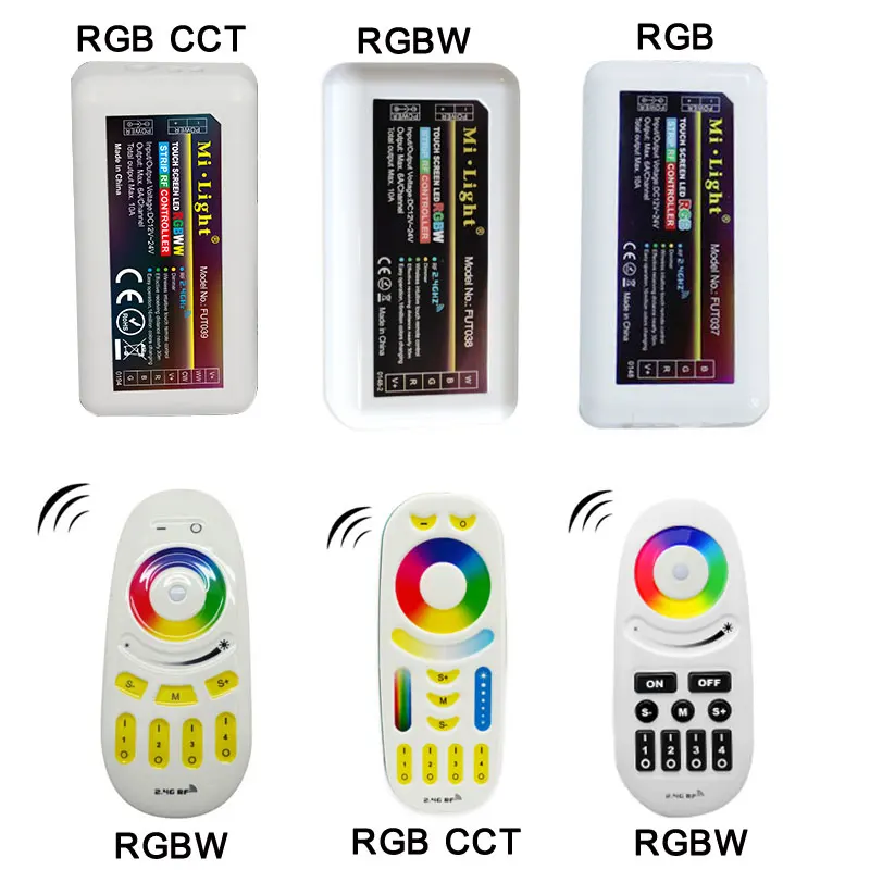 

Milight 2.4GHz 4 Zone RGB RGBW RGBWW/CCT LED Strip Controller RF RGB RGBW RGBWW/CCT Touch / Button Remote Control