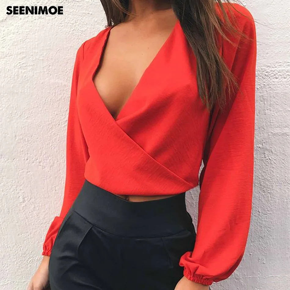 

2018 Summer Long Lantern Sleeve Blouse Bow Chiffon Bandage Crop Tops Bikini Bras Tops Female Streetwear Beach Slim Tank Tops New