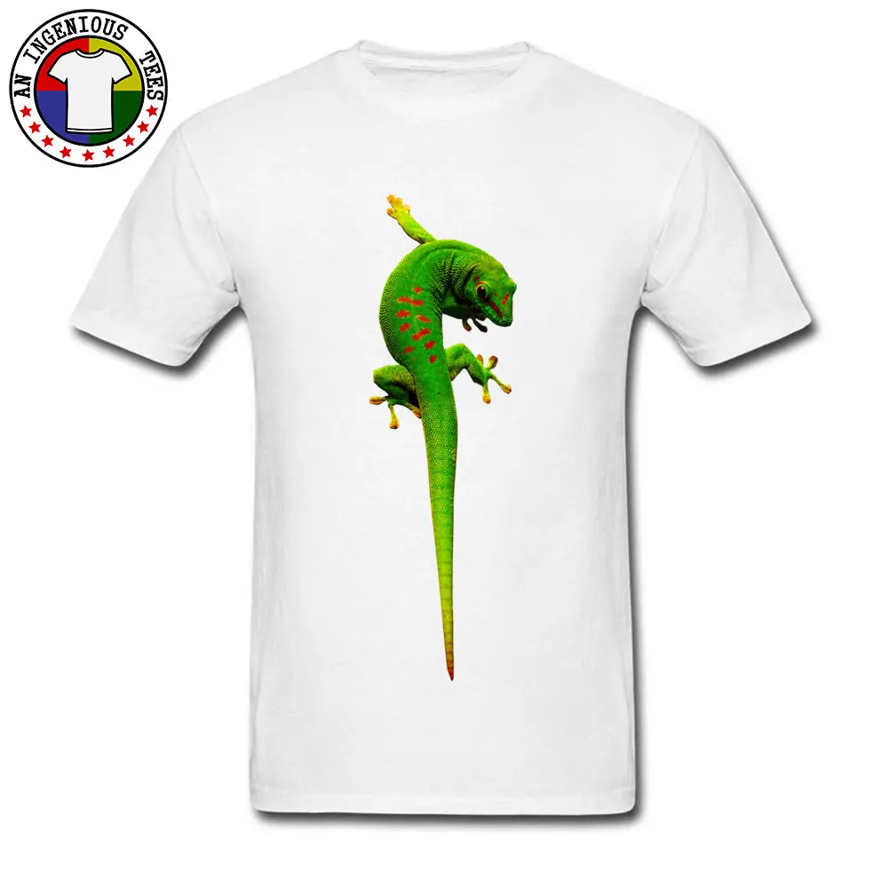 gecko O-Neck T-shirts Summer Fall T Shirt Short Sleeve 2018 Fashion Cotton Fabric Summer Tee Shirt 3D Printed Male gecko white