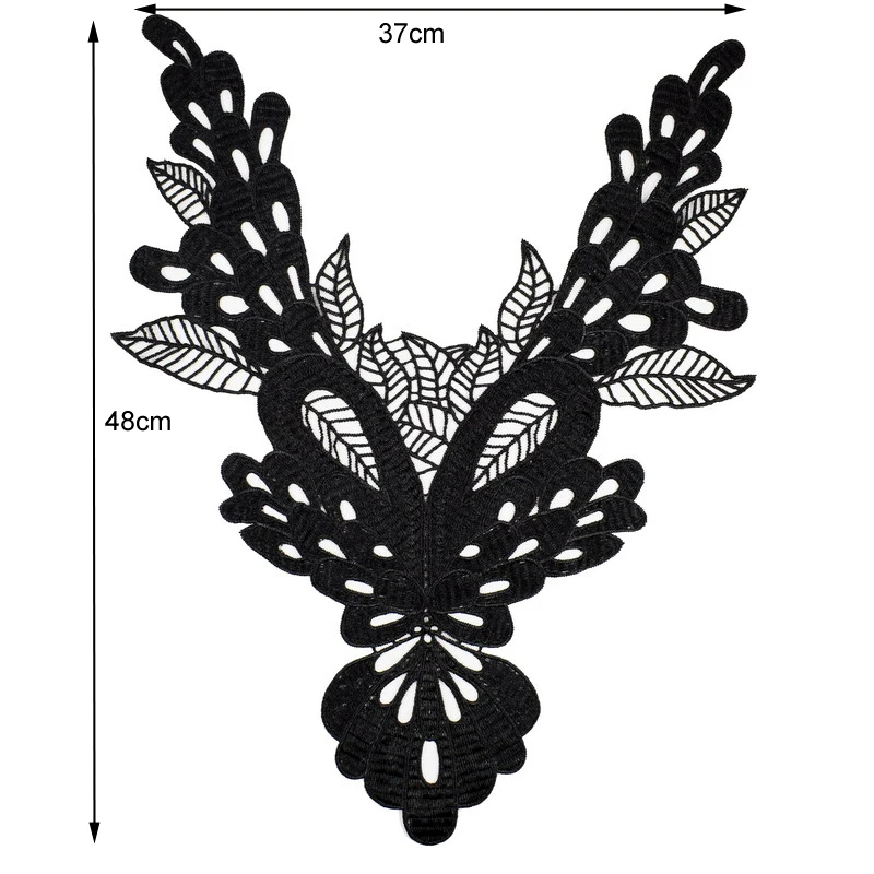 1 шт. Черная кружевная ткань кружевная лента цветочный вырез воротник Скрапбукинг патч для платьев Одежда Аксессуары