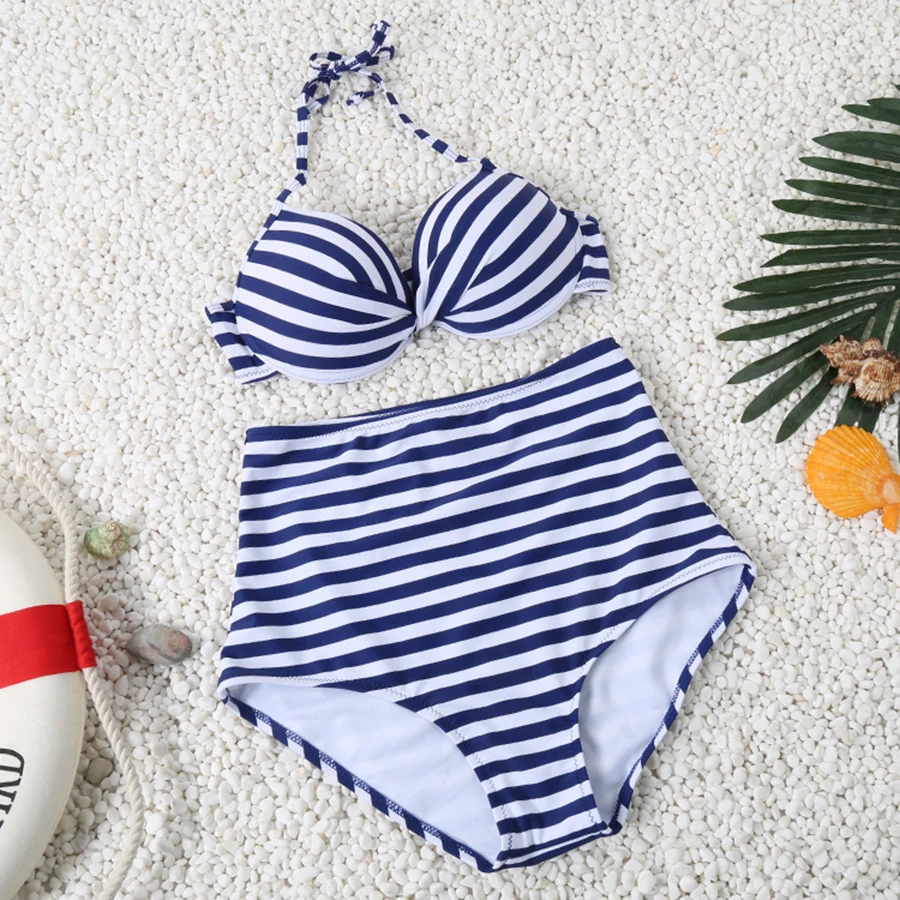 

2016 New Strapy Style Bikinis Women Swimsuit High Waisted Bathing Suits Swim Halter Push Up Bikini Set Beach Swimwear FA-81619