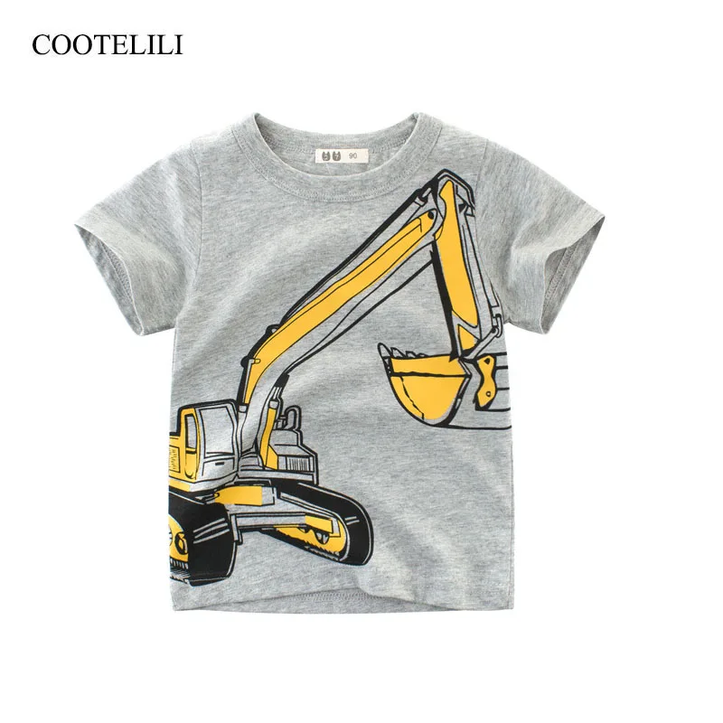 

COOTELILI Cute Cartoon Summer Kids Boys T Shirt Short Sleeve Baby Girls T-Shirts Cotton Children's T-Shirt O-Neck Tee 90-140cm