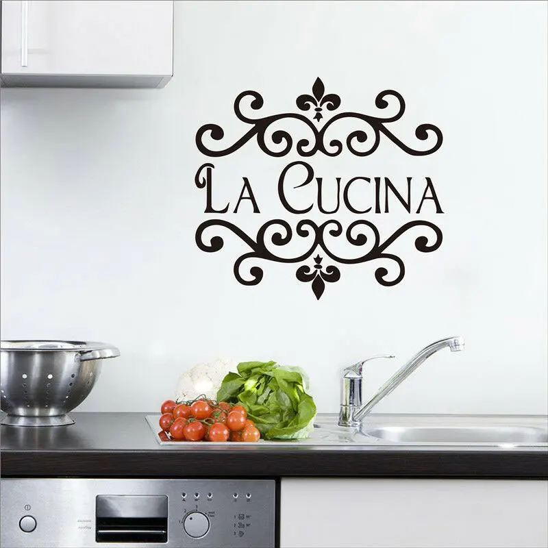 

Personalized name vinyl stickers open kitchen custom name DIY home decoration wall stickers CF01