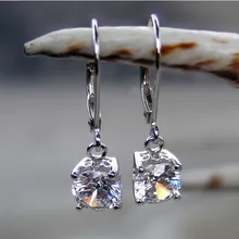 2CT женские серьги-капли из чистого серебра с изящными синтетическими бриллиантами, обручальные серьги для девушек, лучшие ювелирные изделия в подарок