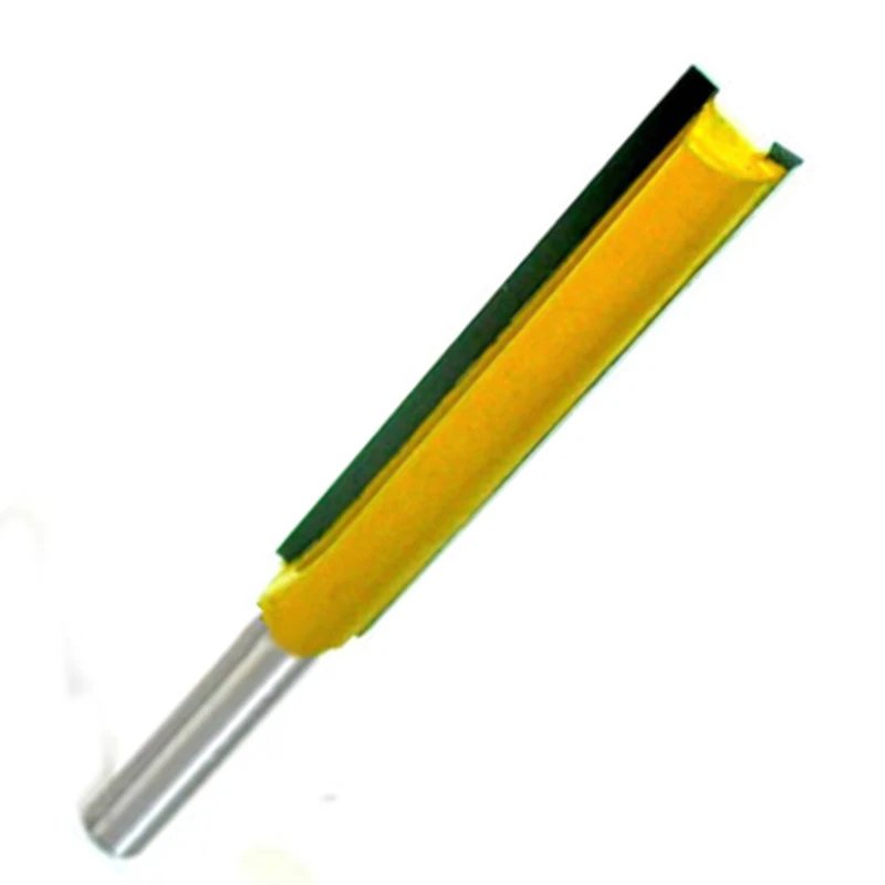 

1pc 3/8"Wx2"H Long Straight Router Bit 2 Flute 1/4" Shank Woodworking Cutter For Power Tool