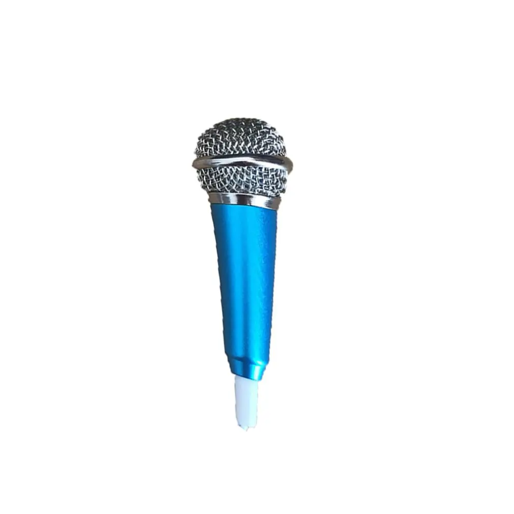 Портативный 3,5 мм стерео Студийный микрофон KTV Караоке мини микрофон для ноутбук сотовый телефон ПК настольный 5,5 см* 1,8 см небольшой размер микрофон аудио - Цвет: blue