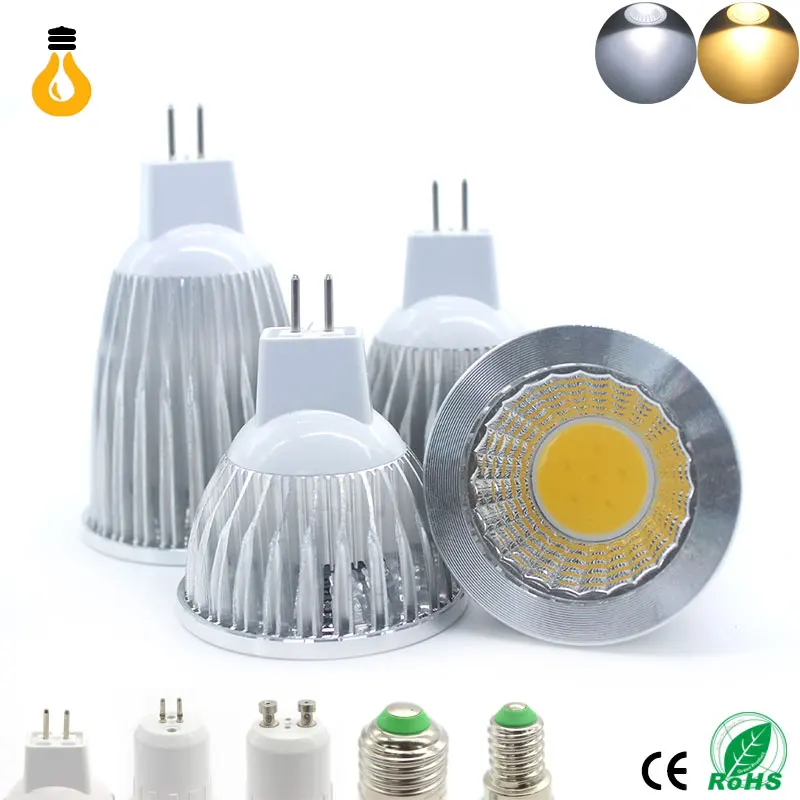 

COB led spotlight 9W 12W 15W led lights GU10 GU5.3 220V MR16 12V Cob led bulb Warm White Cold White lampada led lamp
