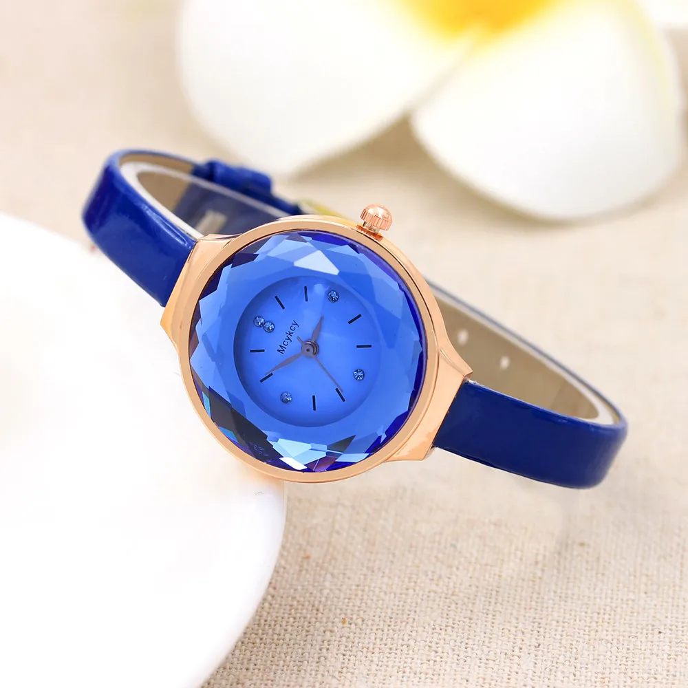 

HOT Women Fine Leather Band Winding Analog Quartz Movement Wrist Watch 302510