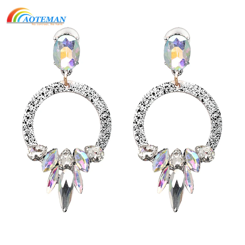 

AOTEMAN Crystal Earrings For Woman Copper Paw Rhinestone Earrings Luruxy Earring Crystal Pendientes Brand Oorbellen