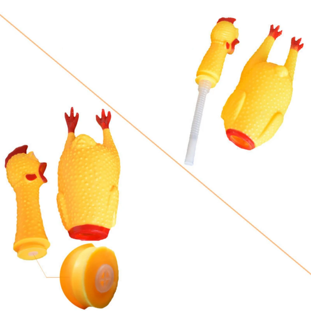Лидер продаж 16 см Желтые Резиновые кричащий цыпленок животное игрушка собака щенок игрушка с писком для домашних животных вентиляционные игрушки