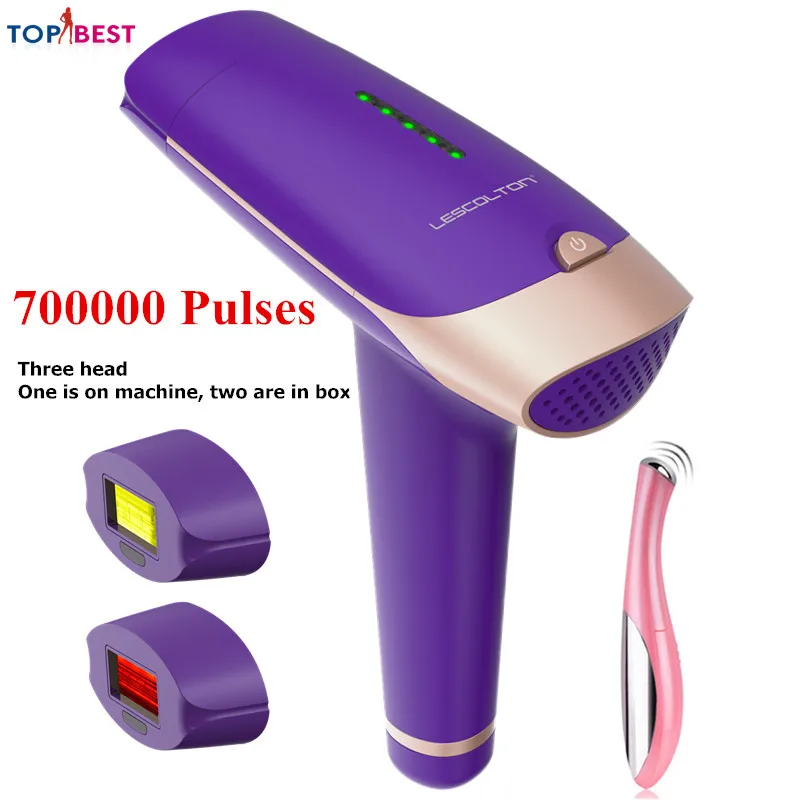 700000 импульсный светильник IPL электрический эпилятор удаление волос постоянный Триммер бикини Электрический Depilador лазер 5 уровней Триммер бикини - Цвет: Three lamp purple 1