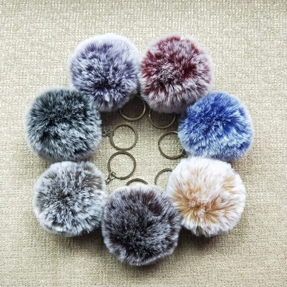 8 cm Faux Rabbit Fur Ball llavero De piel Pom Llaveros Portachiavi Fluffy llavero Porte Clef pompón De