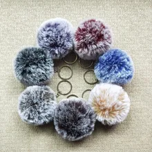 8cm Faux Rabbit Fur Ball font b Keychain b font Fur Pom Pom Keychains Llaveros Portachiavi