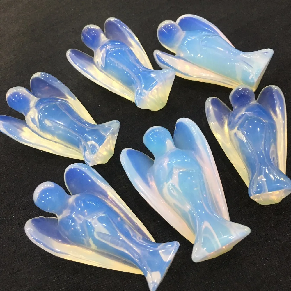 

1pcs Opal Stone Angel Figurine Carved Statue Reiki Energy Healing Crystal 20g