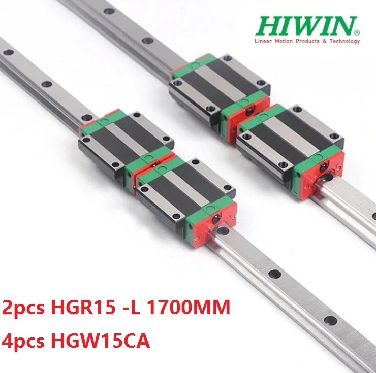 2 шт. 100% Оригинал Hiwin Линейная направляющая HGR15-L 1700 мм + 4 HGW15CA (HGW15CC) линейная
