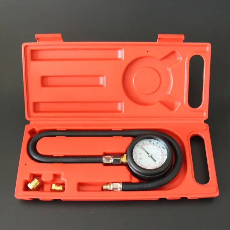 9pcs Auto Fuel Injection Pump Tester Pressure Gauge Injector Test Kit 0-100PSI