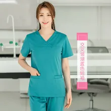Ручная стирка костюм для женщин разделенный костюм для медсестер короткий рукав летний стоматологический ободок для мужчин