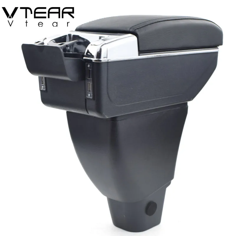 

Vtear For toyota bb armrest box USB Charging heighten Double layer central Store content cup holder ashtray accessories