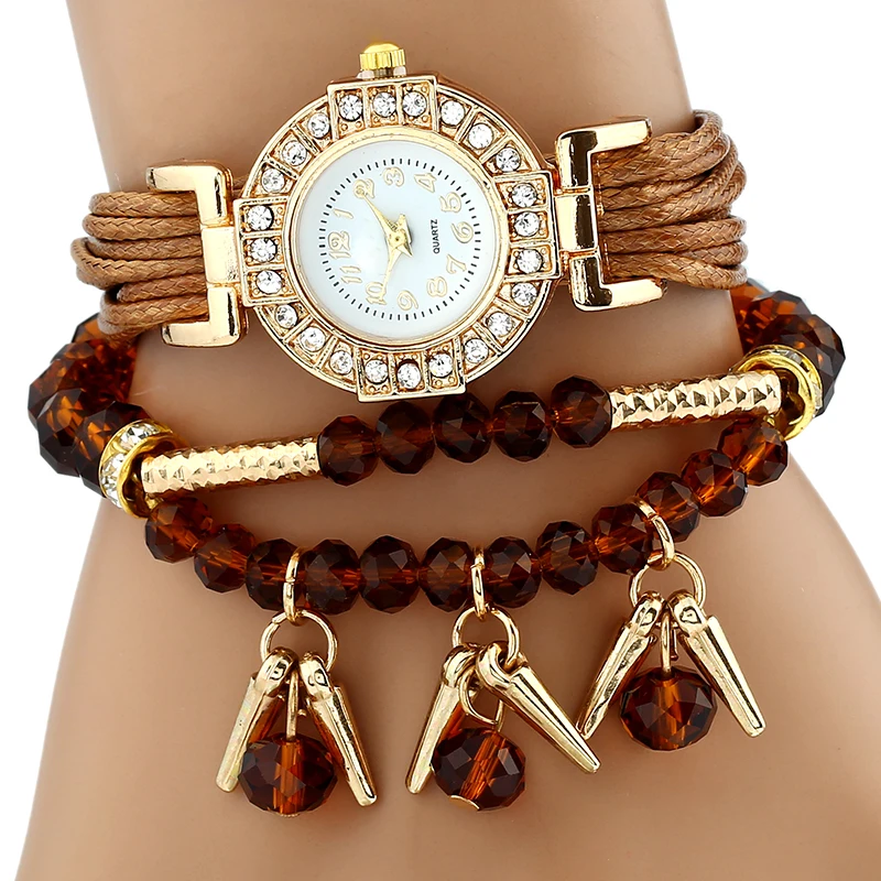 

Gnova Platinum New Brand Fashion Women Dress Watch Pearl Crystal Stone Ladies Bracelet Multilayer Luxury Quartz Wristwatch A717