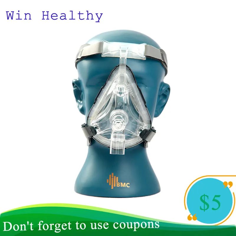 Win здоровый BMC FM1 анфас маска для сна приступ апное во время сна CPAP/ТЧСЖ машина Три Размер s/m/l могут быть выбраны с повязкой на голову