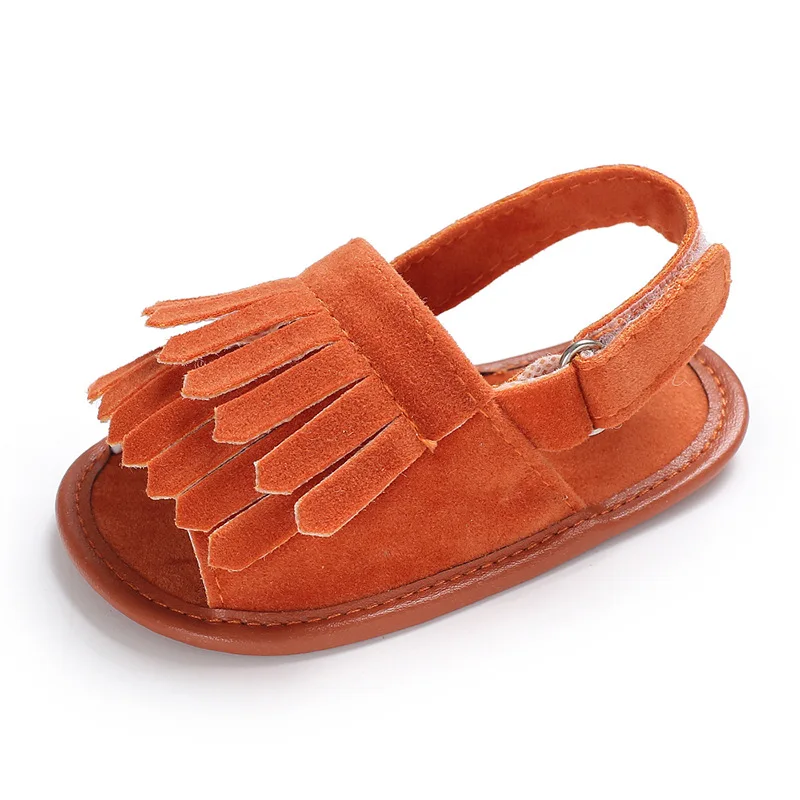 Летняя обувь с кисточками для маленьких девочек 0-1 года - Цвет: Оранжевый