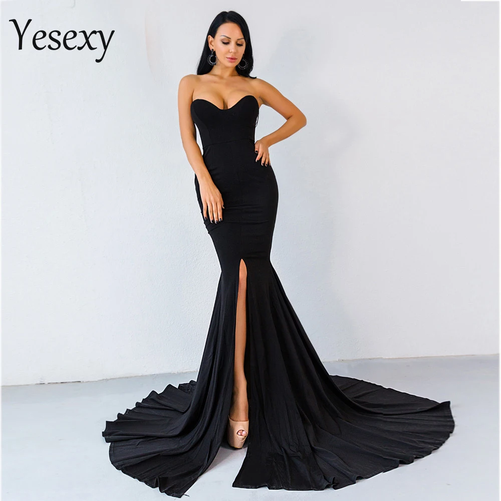 Yesexy 2019 Sexy women wrapped chest asymmetric maxi dress party dress VR1683