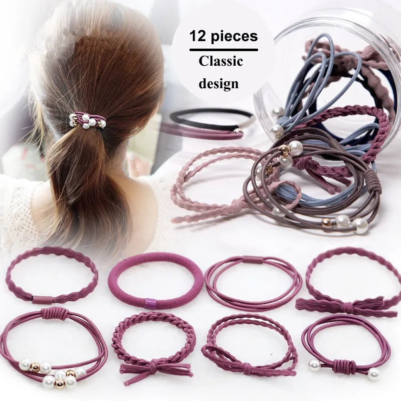 

12 Pcs New Fashion Headbands Women Hair Accessories hair Elastic Hair Bands for female Girl Hairband Hair Rope Gum Rubber Band