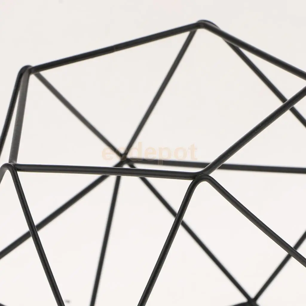 Iron Wire 3D Geometric Tea Light Holder Candle Holder Lantern Table Top Desk Shelf Display Window Box Case	
