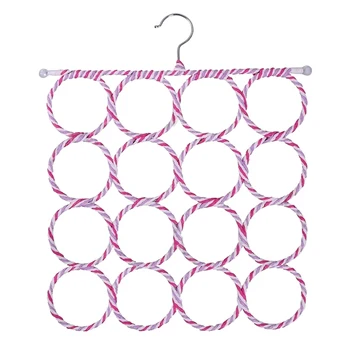 

Scarf Hanger Multi Scarves Display Hang Ties Belt Organize Circle Storage Holder 16 Holes