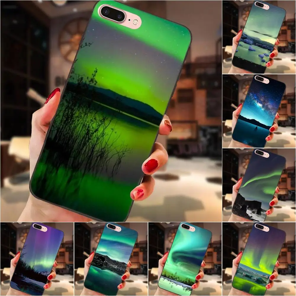

Green Iceland Northern Lights Landscape Soft TPU Fashion Mobile Phone For Xiaomi Mi Mix Max Note 2 2S 3 5X 6 8 SE A1 Play F1