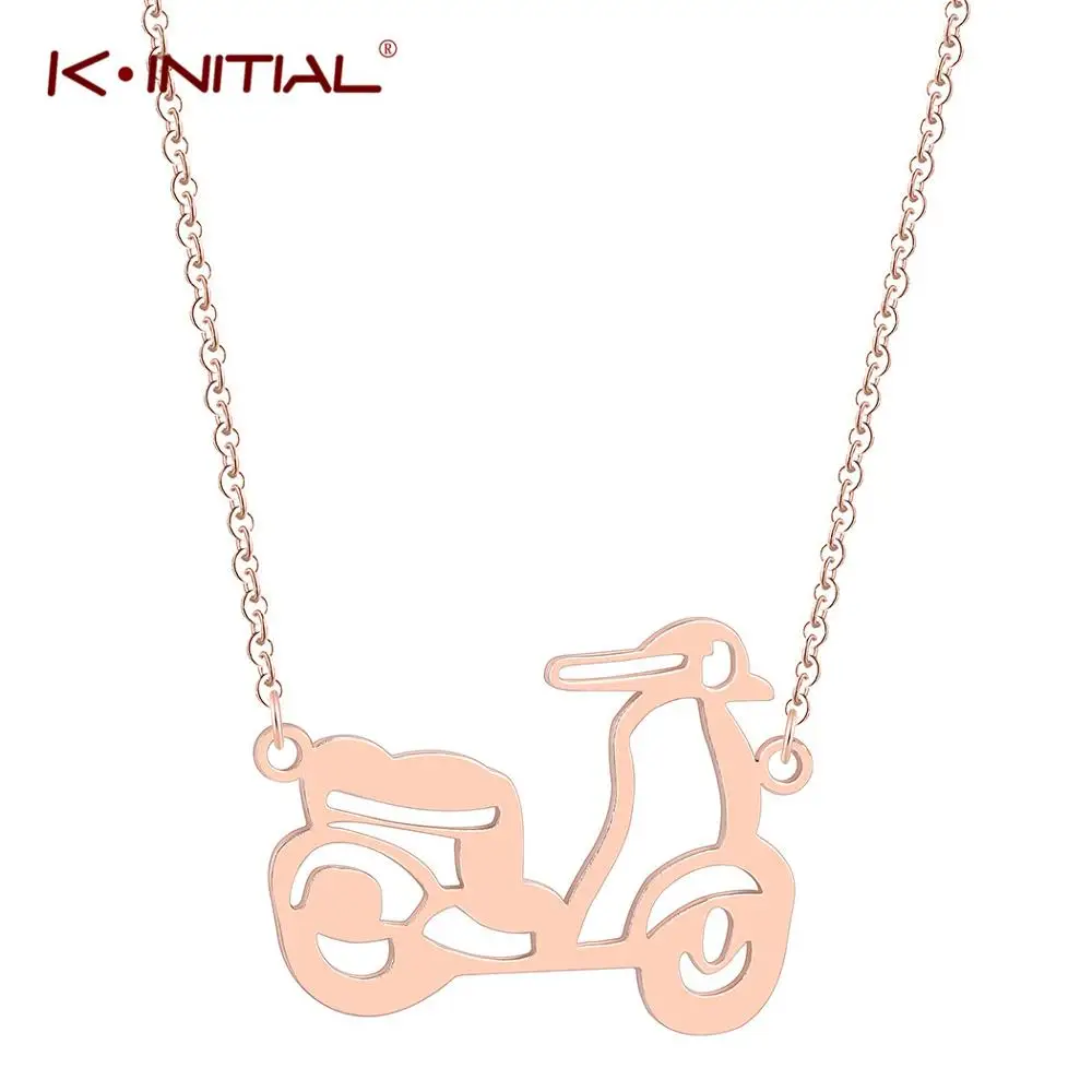 

Kinitial New Fashion Three Color Motorcycle Necklaces Chain Choker Motorbike Bike Pendants & Necklaces for Women Steel Bijoux