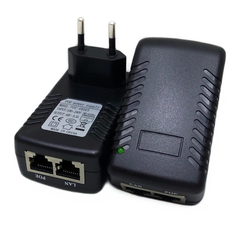 

Poe 48V 0.5A Poe Injector EU US UK Wall Plug Ethernet Adapter For Ip Camera Power Over Ethernet Injector Poe Switch Power Supply