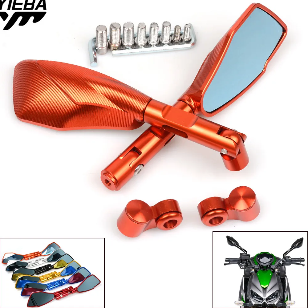 universal Motorcycle Rearview Mirrors Blue Glass Side Mirror FOR   390 200 125   RC125 RC200 RC390 BMW f650gs f650 650 gs