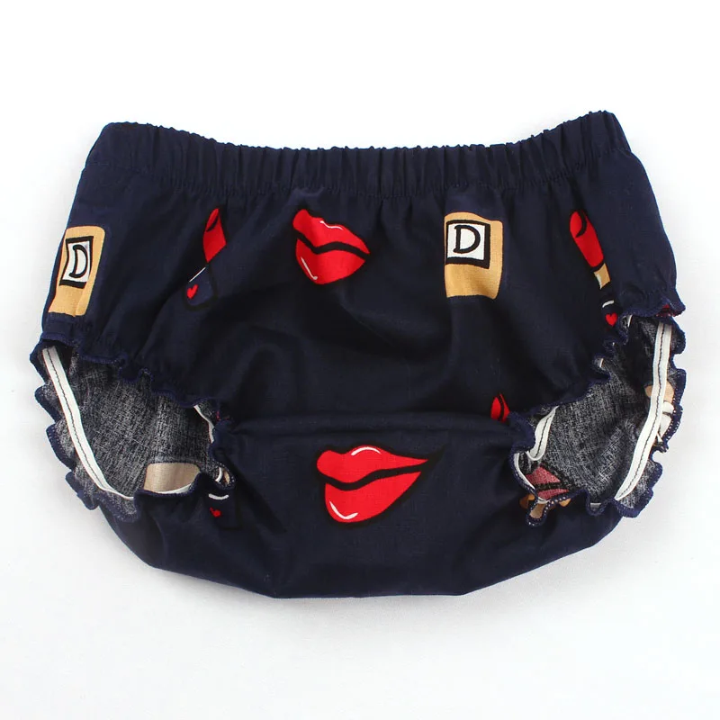 Newborn Baby Summer Cherry Ruffle Bloomers Little Girl Cotton Diaper Cover Toddler Lipstick Shorts Infant (2)