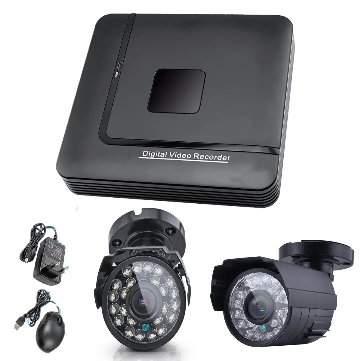 imágenes para NUEVO 1 unids 4CH DVR 2 unids 1000TVL Cámara de Vídeo Digital Sistema de Grabador de Vídeo Digital CCTV de Vigilancia de Seguridad de Fácil Instalación imágenes para NUEVO 1 unids 4CH DVR 2 unids 1000TVL Cámara de Vídeo Digital Sistema de Grabador de Vídeo Digital CCTV de Vigilancia de Seguridad de Fácil Instalación