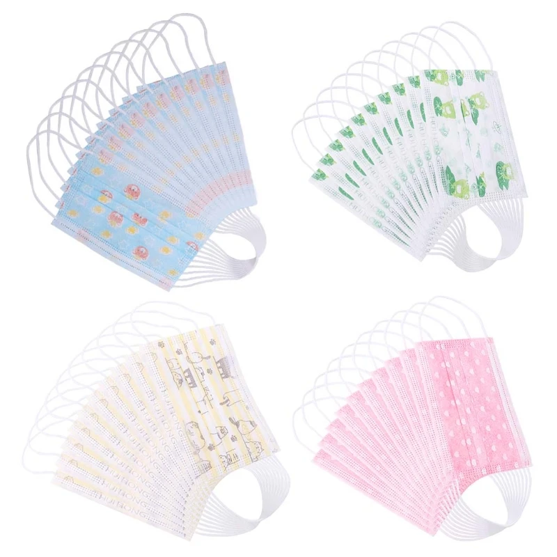 

2018 New 10Pcs Disposable Kids Mask Mouth Muffle Non Woven Fabric Cartoon Child Anti Dust Baby Care