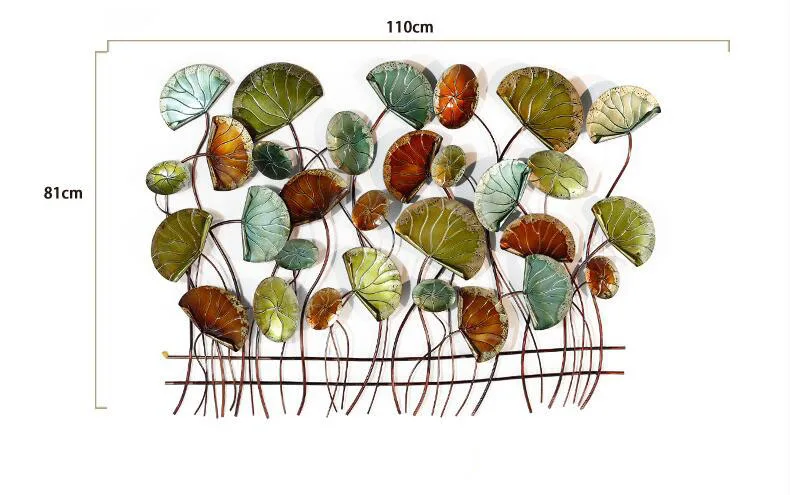 Современные Кованые Настенные Подвески в виде лотоса, украшения для стен, для дома, гостиной, дивана, фон, 3D Наклейка на стену, настенные украшения