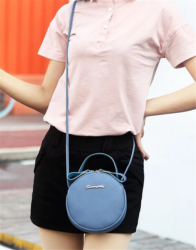 Yogodlns, круглая форма, женская сумка на плечо, хорошее качество, из искусственной кожи, сумка через плечо, для девушек, шикарный кошелёк, сумки, чистый цвет