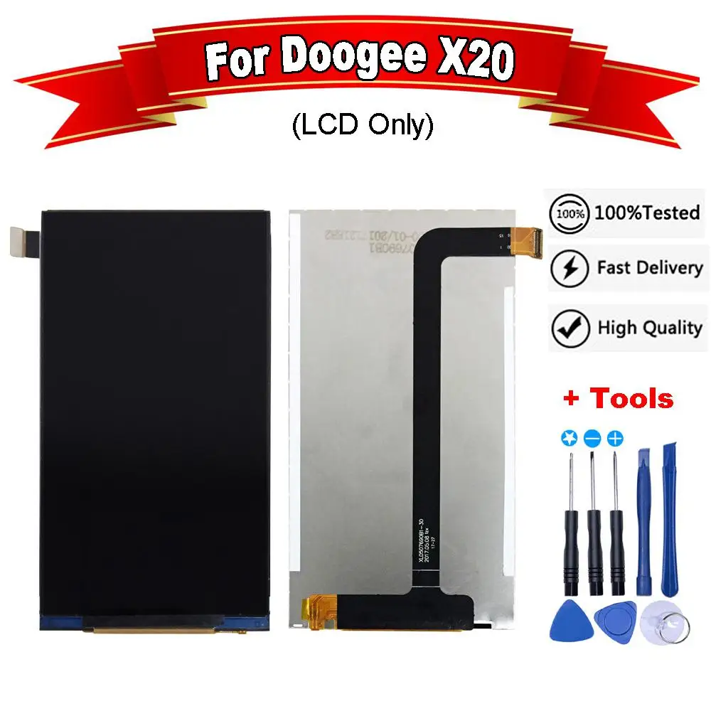 5,0 дюймов Для Doogee X20 ЖК-дисплей, запасная часть для Doogee X20 X 20, Аксессуары для мобильных телефонов с инструментами - Цвет: Черный