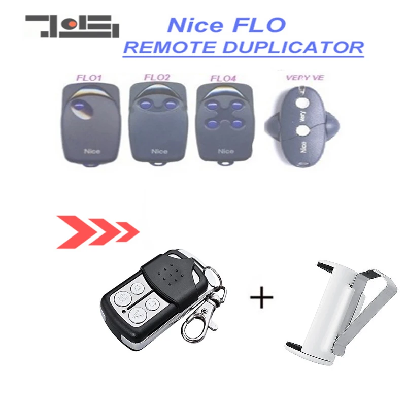 

2pcs FOR NICE FLO1 FLO2 FLO 4 transmitter replacement duplicator remote control FIXED CODE 433.92mhz