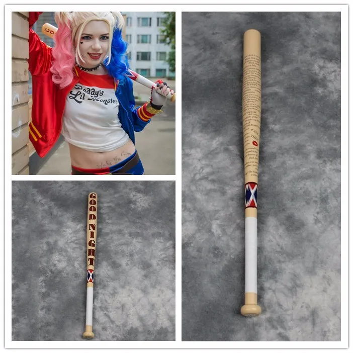 2016-Batman-Arkham-Asylum-City-Suicide-Squad-Harley-Quinn-Weapon-Costume-Cosplay-original-edition-solid-wood