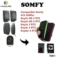 SOMFY Keytis NS 2 RTS, Somfy Keytis 4 NS RTS совместимый пульт дистанционного управления 433,42 МГц, универсальный SOMFY ворота управления