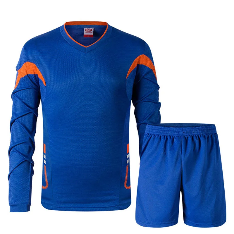 2015/16 youth men soccer goalkeeper jersey set sponge football long