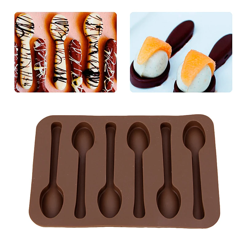 1Pc Spoon Chocolate Silicone Molds Baking Mold Biscuit Jelly Candy Mold