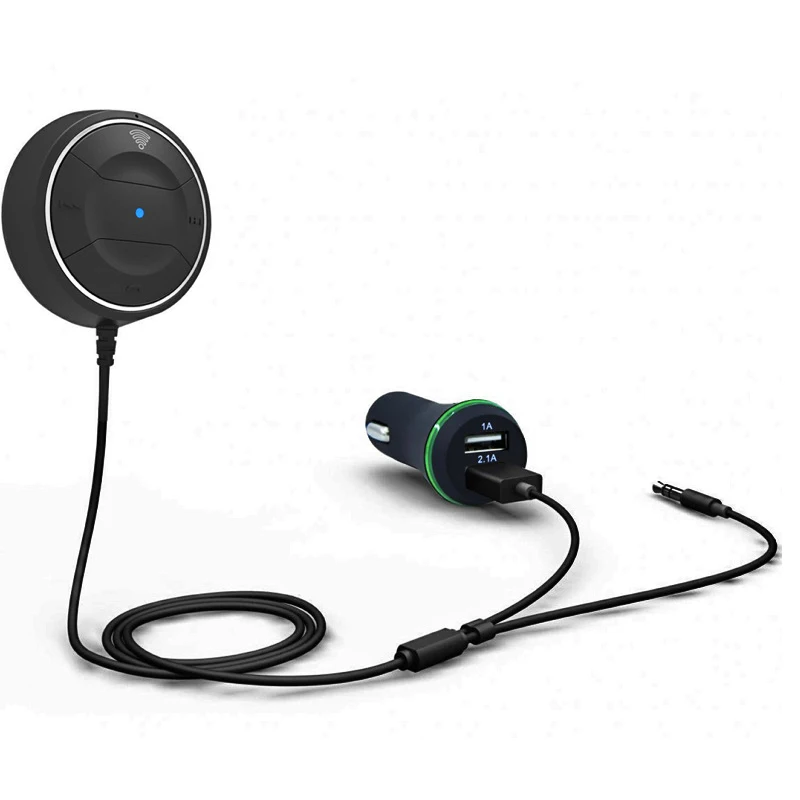 

Car V4.0 NFC Wireless Bluetooth Kit AUX Music Audio Receiver Adapter Hands-free 3.5mm Built-in Microphone with Dual USB Charger