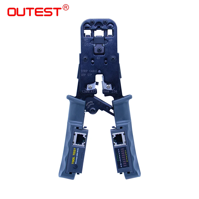 

OUTEST Lan Network Cable Tester rj11 rj45 Wire Crimping Tool Set Network Cable Pliers Tool for Network Cable Stripper Cutter