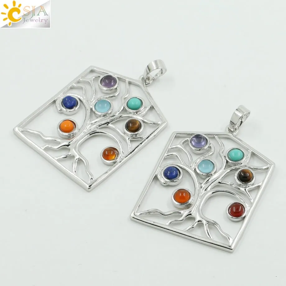 2016 Reiki 7 Chakra Energy Healing Point Dowsing Charm Pendants