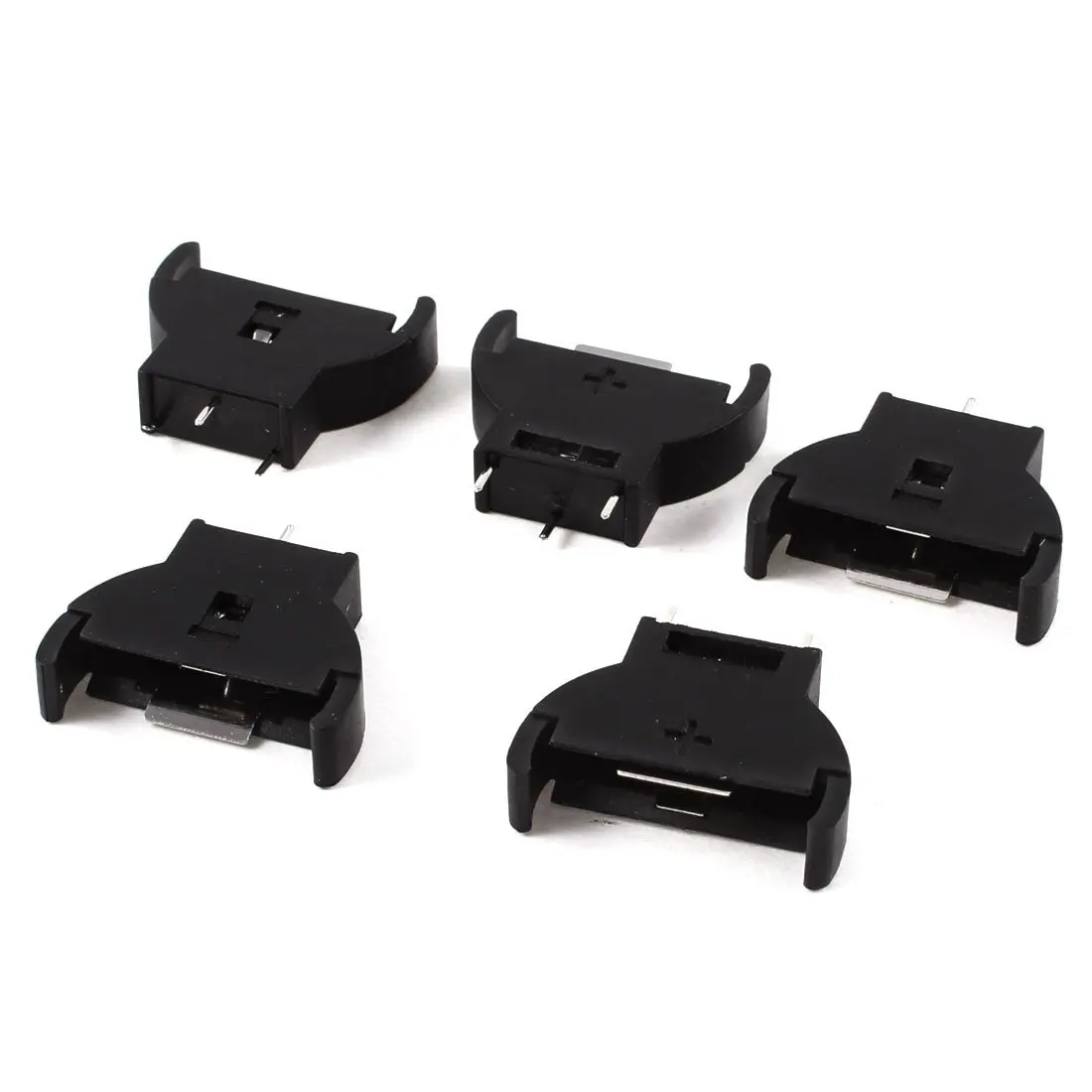 

5 Pcs Black Plastic CR2032 Cell Button Lithium Battery Sockets Holder