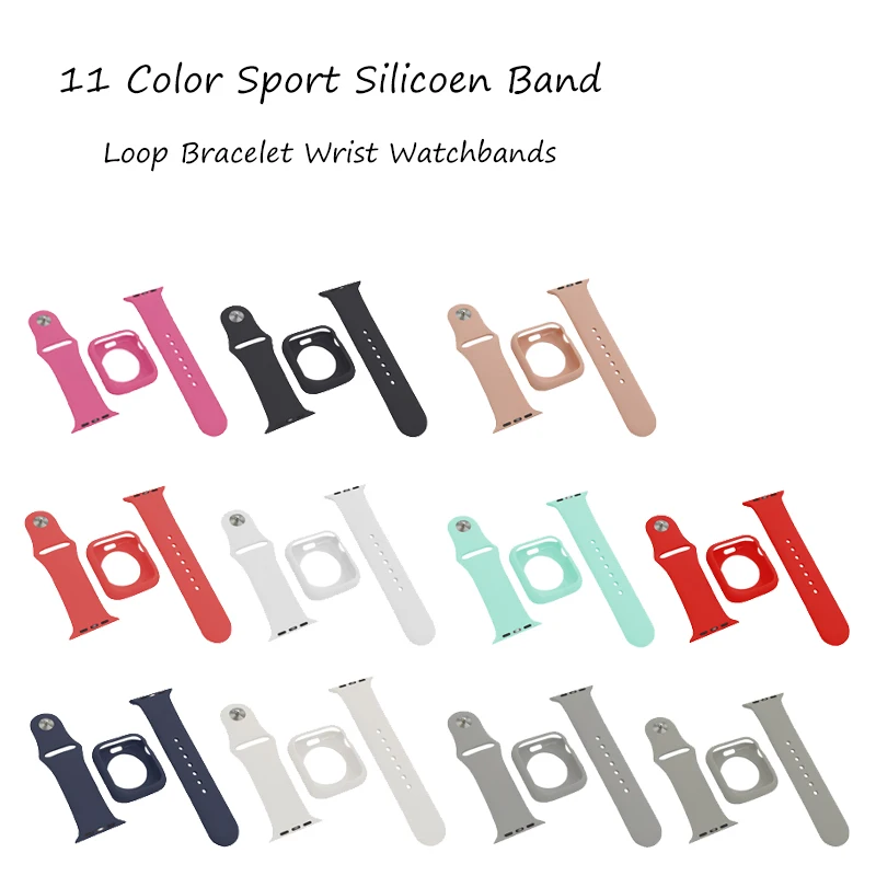 

TPU Case&Watchband 2 in 1 suit protectiver Bumper For Apple Watch band 4 44/40mm Bracelet Strap for iWatch series 3/2/1 42/38mm